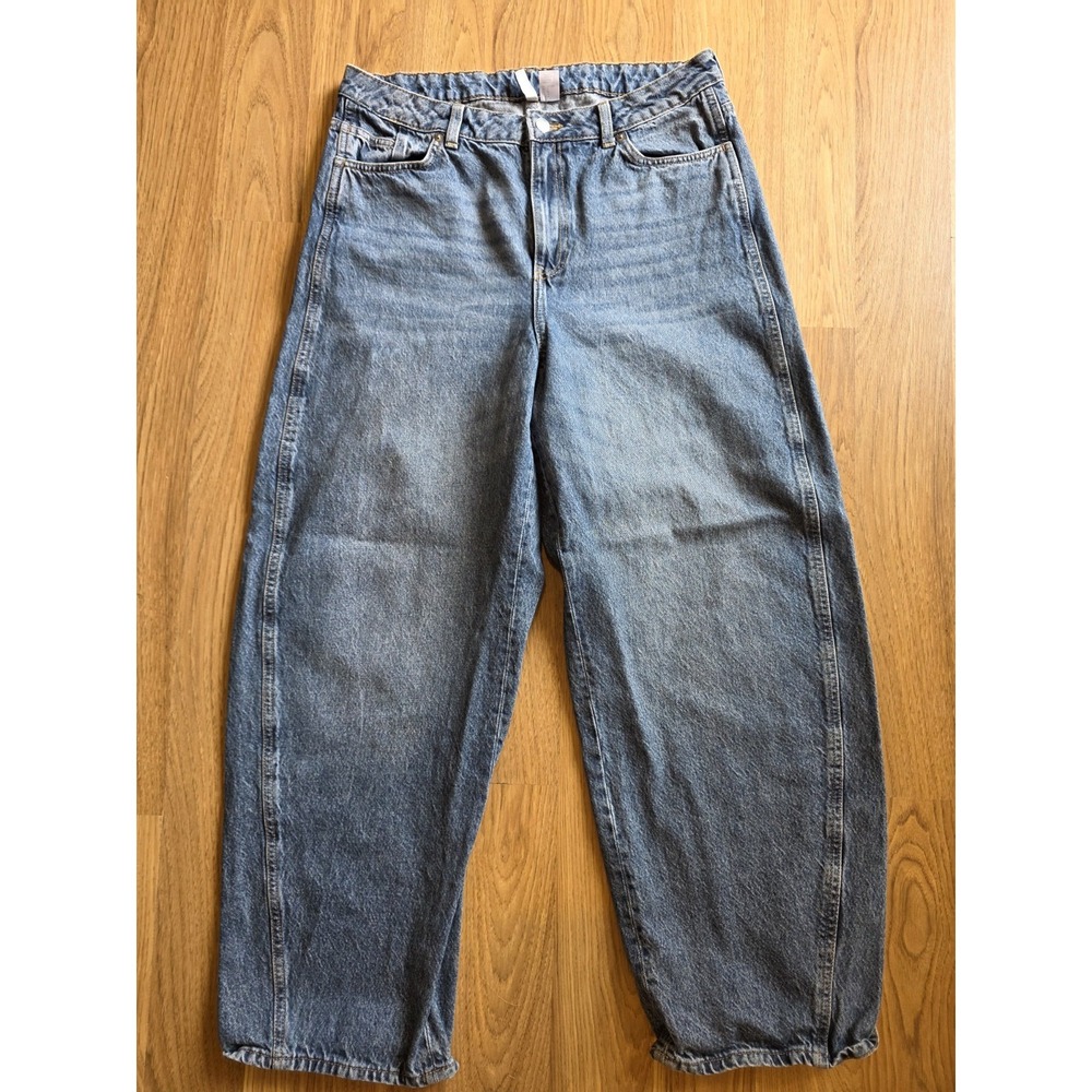 Divided Barrel Leg Jeans Womens Size 10 Medium Wash Baggy Fit Denim